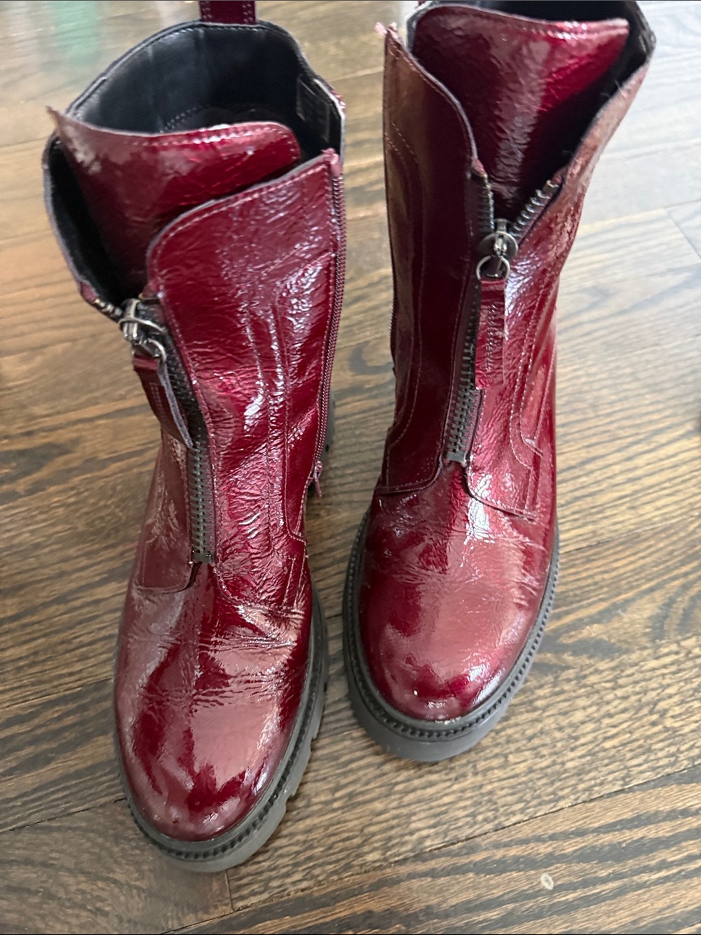 Gabor - Patent Leather Burgundy Boots. European brand. Paid $300.